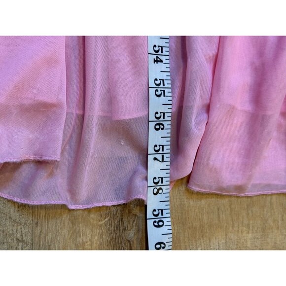 90s Y2K City Triangles Pink Floral Pattern Cottagecore Midi Dress With Ruffled H - Picture 8 of 13